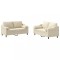 Set de canapele cu perne, 2 piese, crem, material textil