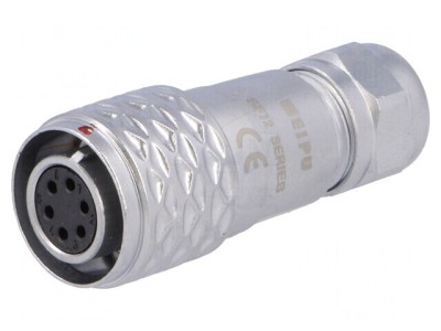 Mufă SF12 mamă 6 pini IP67 125V 5A pentru cablu foto