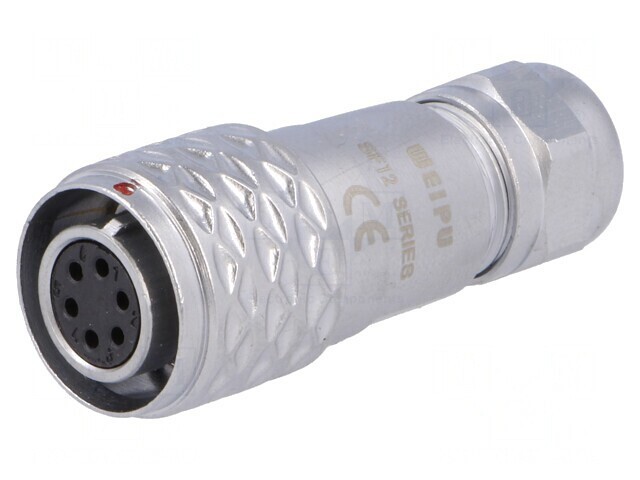 Mufă SF12 mamă 6 pini IP67 125V 5A pentru cablu