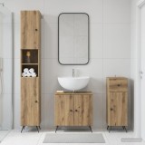Cumpara ieftin Set de cabinet pentru baie cu 3 piese BREDA Stejar Artizanal