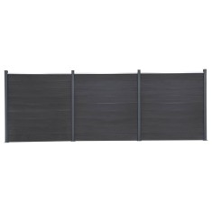 Gossi set panouri pentru gard, gri, 526x186 cm, wpc