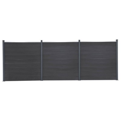 vidaXL Set panouri pentru gard, gri, 526x186 cm, WPC 3211829 foto