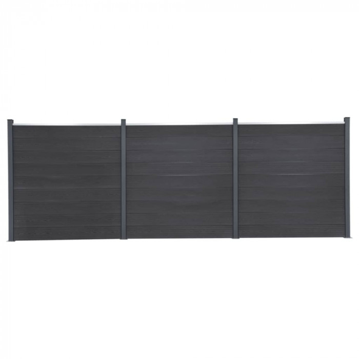 vidaXL Set panouri pentru gard, gri, 526x186 cm, WPC 3211829
