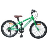 vidaXL Bicicletă Montană 24 Inci 6-Speed pentru 8-12 ani Verde 42009749