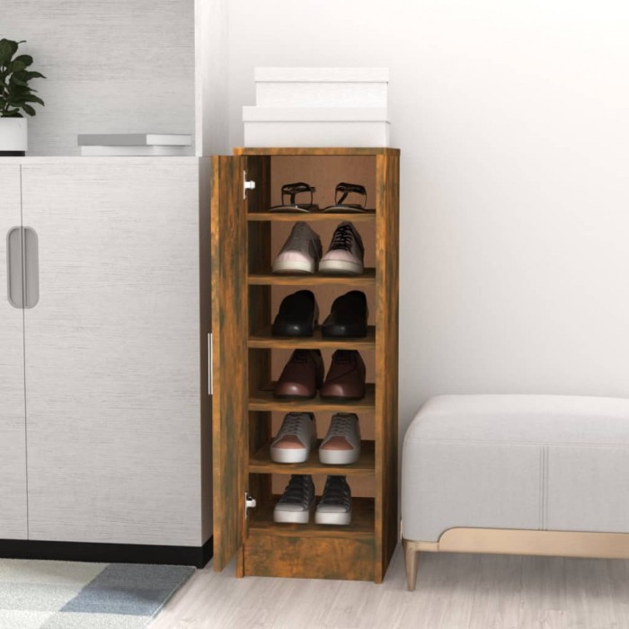 vidaXL Pantofar, stejar fumuriu, 32x35x92 cm, lemn prelucrat 816017