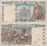 1996, 5.000 Francs (P-113 Ae) - Coasta de Fildeş (Statele Africane de Vest)