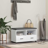 vidaXL Bancă pentru hol cu pernă cu sertar Alb 80 x 38 x 46 cm 891456