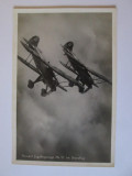 Carte postala/foto originala bombardiere germane:Heinkel Jagdflugzeuge He51