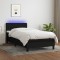 vidaXL Pat cu arcuri, saltea și LED, negru, 90x190 cm, textil 3133359