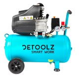 Compresor Detoolz 50L cu ulei, 1680 W, debit 206L/min, 8 bar, 2 prize de aer FarmGarden AgroTrade