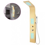 Cumpara ieftin Sistem panou de dus curbat, auriu, otel inoxidabil 201