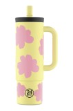 24bottles cană termică Straw 800ml Yellow culoarea galben, Straw.800.Yellow