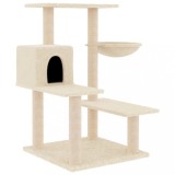 Cumpara ieftin Ansamblu de pisici cu stalpi din funie de sisal, crem, 82,5 cm