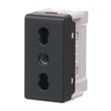 Priza schuko simpla Gewiss Top System, modulara, IP20, neagra
