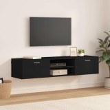 vidaXL Cabinet TV cu sertar Negru 150 x 39 x 30 cm Lemn compozit