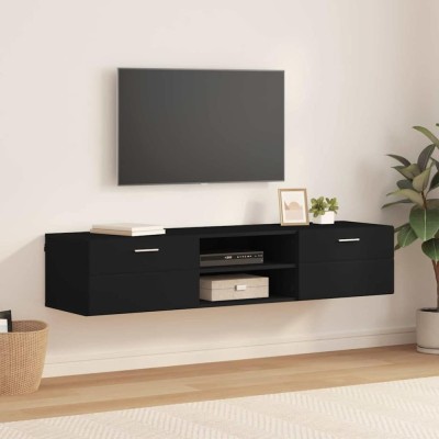 vidaXL Cabinet TV cu sertar Negru 150 x 39 x 30 cm Lemn compozit 880232 foto