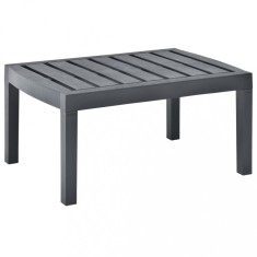vidaXL Masă de grădină, antracit, 78 x 55 x 38 cm, plastic