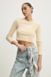 Tommy Jeans pulover din amestec de l&acirc;nă femei, culoarea galben, light, DW0DW19895