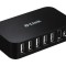 Hub USB D-Link DUB-H7, 7 porturi USB 2.0, negru