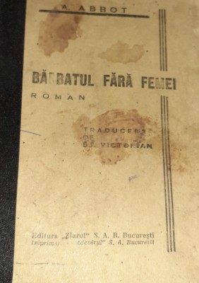 BARBATUL FARA FEMEI A ABBOT COLECTIA ROMANE CAPTIVANTE 63 !!!!INTERBELICA foto