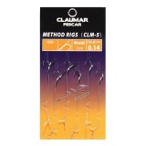 Carlige Legate Feeder cu Spin CLAUMAR Method Rigs, Carlig CLM-5, Nr.10, 7cm, Fir Textil, 0.14mm, 6buc/pac