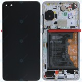 Huawei P40 (ANA-NX9 ANA-LX4) Capac frontal al modulului de afișare + LCD + digitizer + baterie argintiu &icirc;ngheț / alb ca gheață 02353MFW