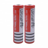 Set 2 acumulatori ultrafire 18650, 3.7v, li-ion, 7800mAh, pentru lanterne, boxe