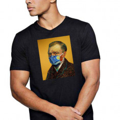 Tricou barbati negru - Van Gogh in Pandemie - M