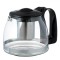 Ceainic cu Filtru, 1250ml, Sticlă Transparentă, Filtru Inoxidabil, Capac Plastic, Negru
