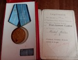 QW17 11- Medalia Meritul militar clasa I-a RPR cu brevet + bonus