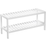 Raft de depozitare din bambus, cu 2 niveluri, 26x70x33cm, alb Household NewTrend
