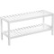 Raft de depozitare din bambus, cu 2 niveluri, 26x70x33cm, alb Household NewTrend