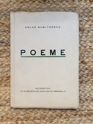 POEME - AGLAE DUMITRESCU ,1933 foto