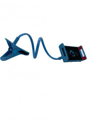 Suport Brat Flexibil Pentru Telefon, Rotire 360 ,Prindere Clema,Albastru foto