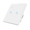 Intrerupator inteligent dublu cu touch Brius&trade;, Wi-Fi, cu nul, sticla securizata, LED noapte/zi, Tuya, Life Smart, compatibil Amazon Alexa/Google Assis