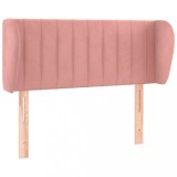 Cumpara ieftin Tablie de pat cu aripioare roz 93x23x78/88 cm catifea