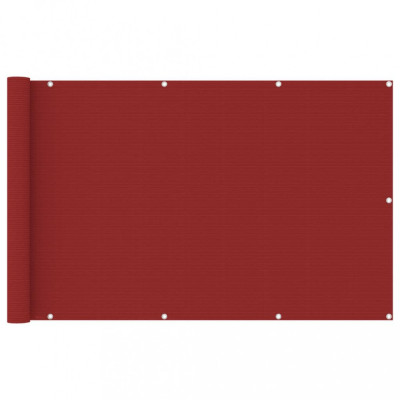 vidaXL Paravan de balcon, roșu, 120 x 600 cm, HDPE foto
