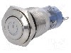 Intrerupator anti-vandalism, ON-(ON), &Oslash;16mm, ONPOW, LAS2GQF-11DT/G/12V/S