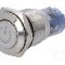 Intrerupator anti-vandalism, ON-(ON), &Oslash;16mm, ONPOW, LAS2GQF-11DT/G/12V/S
