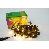 Instalatie de Craciun Flippy&reg; Tip Turturi, 8 jocuri de lumini Sectiune 3 m, 96 LED-uri, Interconectabila, Fir Negru, Alb Cald