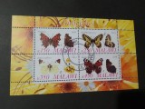 Coliță Malawi 2010 - Fluturi Exotici de Colecție, Lepidoptera, Inachis Io Ochi de Păun de Zi, Zerynthia Polyxena, 4v, Ștampilată -A333