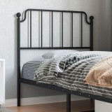 vidaXL Tăblie de pat metalică, negru, 90 cm