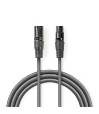 Cablu Digital DMX Premium Nedis XLR 3-pini tata - XLR 3-pini mama 110Ohm 1m gri COTH15012GY10