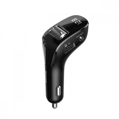 Transmițător Fm Baseus Streamer F40, Aux, Bluetooth 5.0, 2x Usb, 3a Amio BAS21735 foto