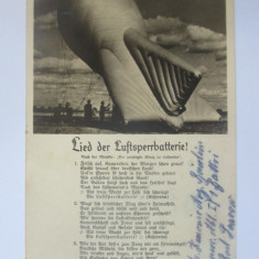 Rara! Carte postala circul.1940 Zeppelin militar nazist WW II cu stampila rara