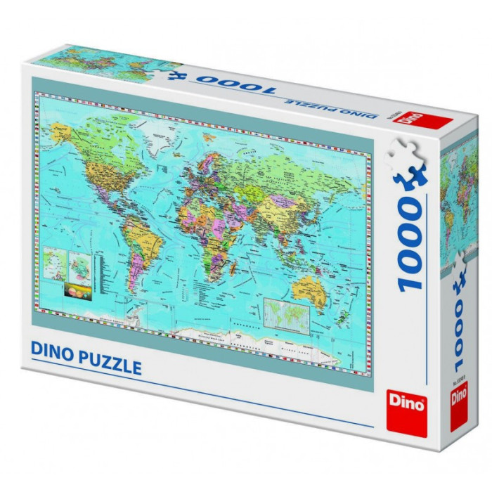 Puzzle Harta politica a lumii, 1000 piese, 10-15 ani