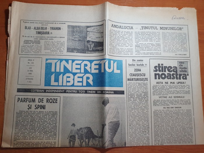 tineretul liber 31 mai 1990-zoia ceausescu marturiseste