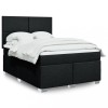 VidaXL Pat box spring cu saltea, negru, 140x190 cm, textil 3292778