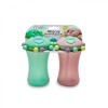 Set 2 Cani cu Pai Melii Abacus, Roz &amp; Verde, 340ml, Antrenament Baut, Antiscurgere, BPA Free, Copii