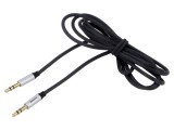 Cablu Jack 3,5mm mufe ambele părți 1,5m negru textil